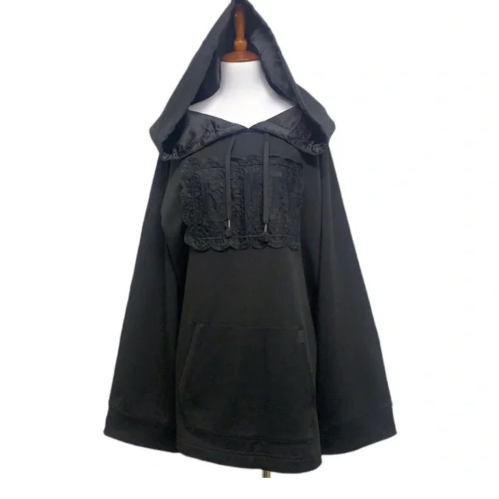 Puma Black Hooded Cape with A-Line Silhouette